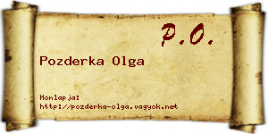 Pozderka Olga névjegykártya